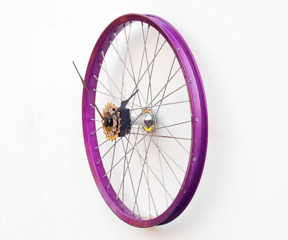 Recycled Bicycle Wheel clock