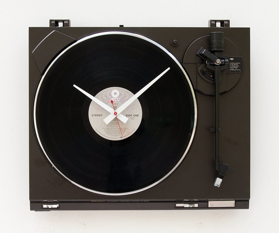 Recycled Technics Turntable Clock