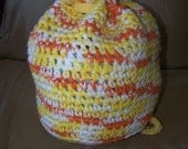 Cotton Beach Bag, Backpack, Cotton, Handmade, Bright Sunshine Colors