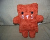 Crochet Kitty, orange and white, stuffed with love