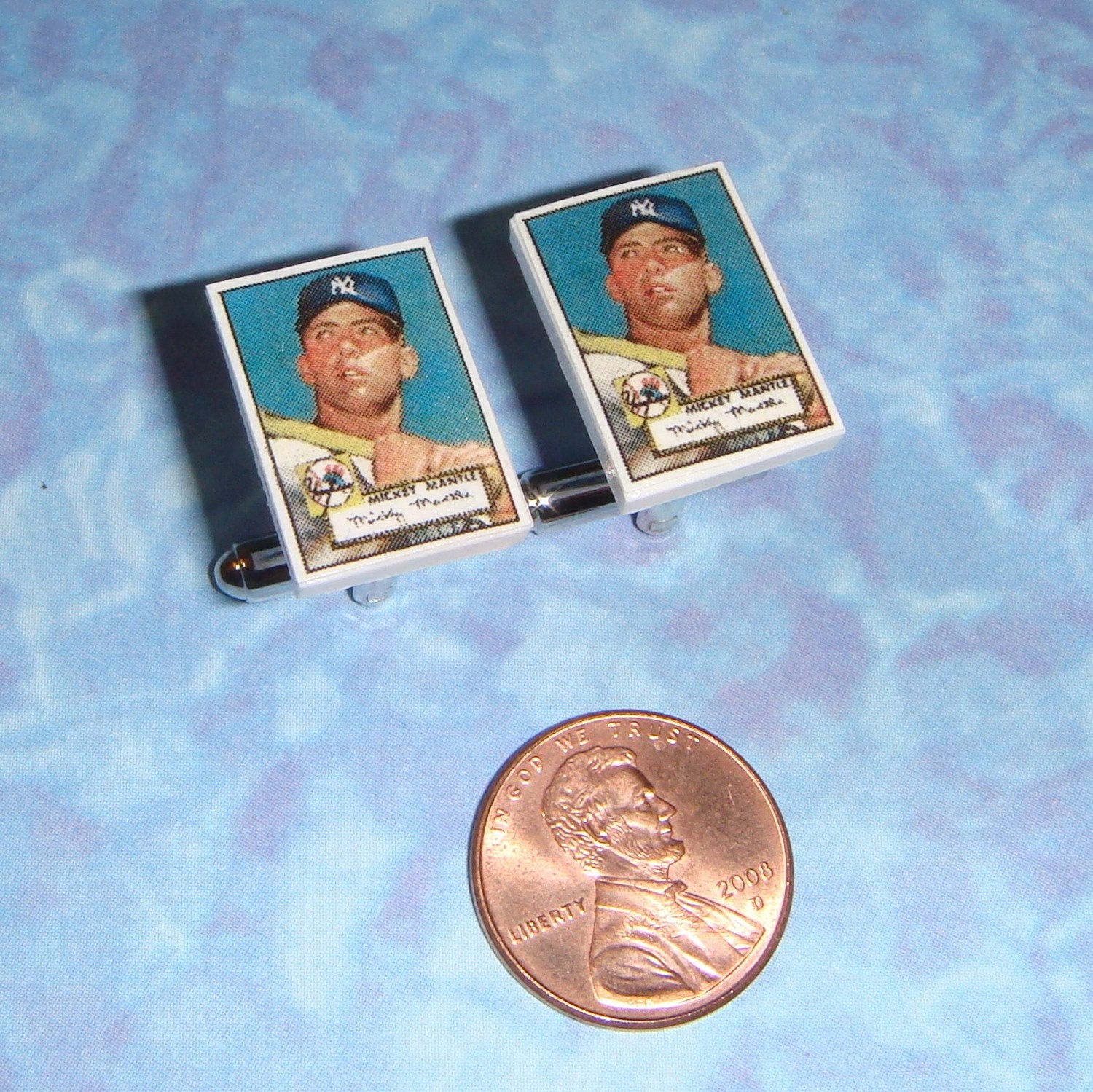 CUFFLINKS Baseball Card Collector Mickey Mantle cuff links