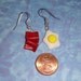 Sunny Side Up Fried Egg And Bacon Earrings