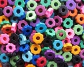 25 Mykonos Greek Ceramic Beads BRIGHT ASSORTMENT Tiny Gears