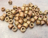HEATHERED GREEN Mykonos Greek Ceramic Beads -  6x4mm Mini Tube Pony Beads