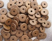 10 ANTIQUE BRASS  13mm Round Washer - Mykonos Greek Ceramic Beads
