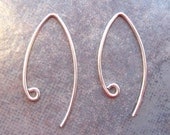 2 Bali Sterling Silver Marquise - Leaf Ear Wires 27.5mm x 13mm - 1 pairs