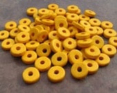 25 BANANA YELLOW  Greek Ceramic Beads - 8mm Round Beads