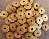 25 GOLD EARTHY  Greek Ceramic Beads 13mm Round Washers