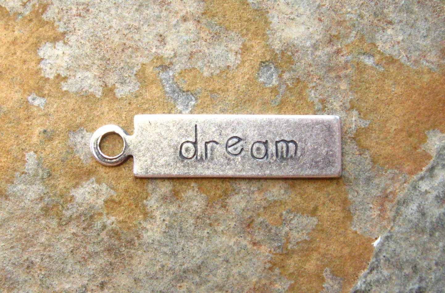 Trinity Brass Co. 4 Antique Silver DREAM Tags 5mm x 20mm -  LOW SHIPPING