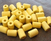 10 Greek Ceramic Beads CORN YELLOW Small Tube 6x10mm Beads