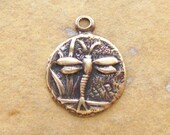 4 Antique Gold Patina Tiny Dragonfly Charms -  Trinity Brass LOW SHIPPING