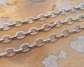 3 ft.  Small Etched Cable 4mm Chain Antique Silver  -  Trinity Brass Co.