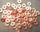 25 Mykonos Greek Ceramic Beads - COPPER 8mm ROUND WASHERS