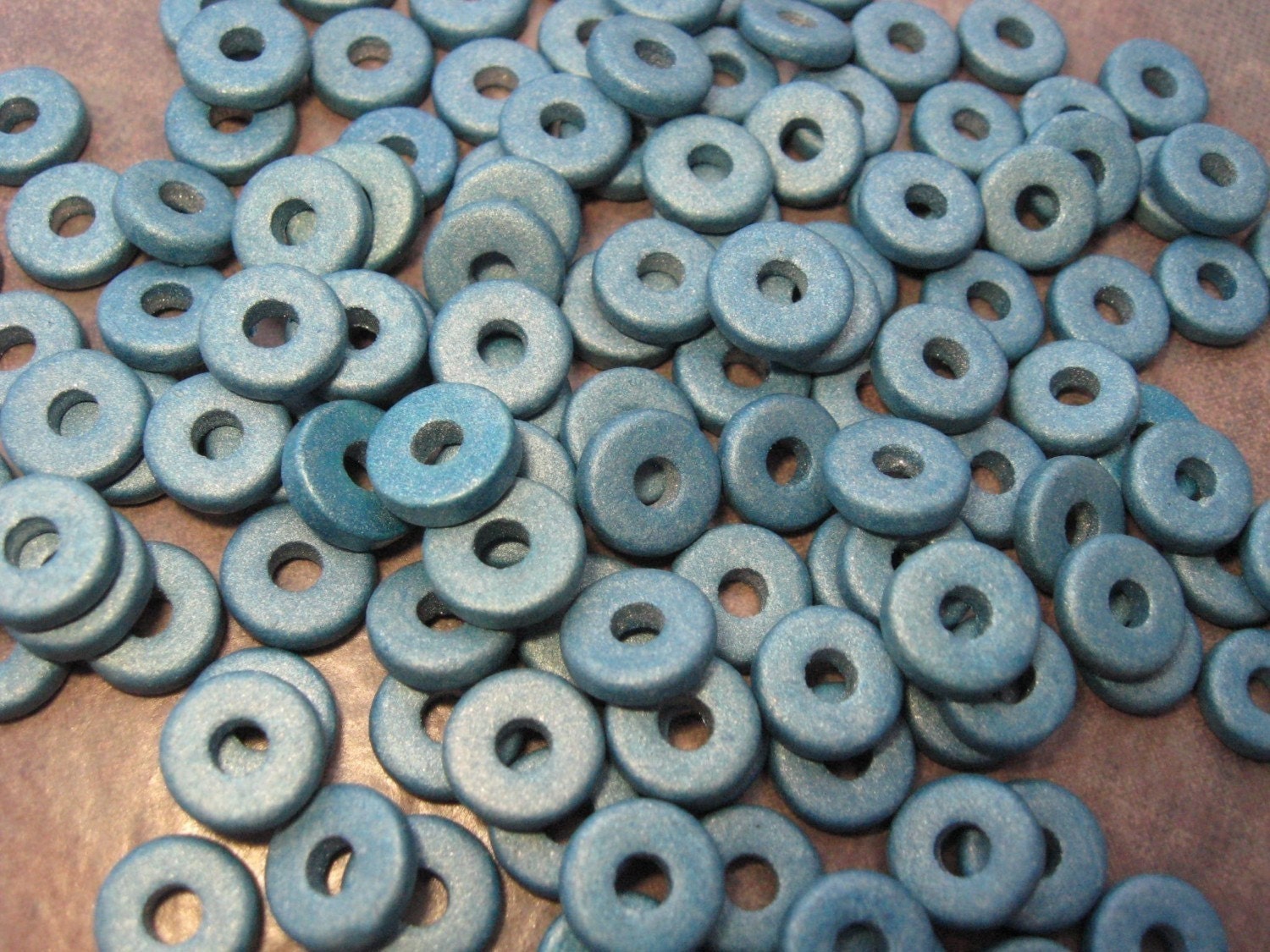 Mykonos Greek Ceramic DECO BLUE 8mm WASHER (25)
