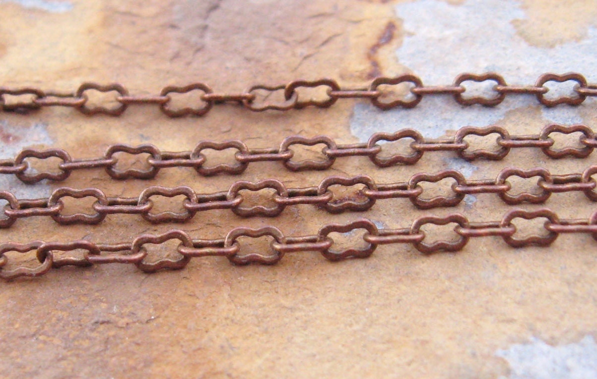 1 ft. Petite Peanut Chain 3.5mm Trinity Vintage Patina -  Trinity Brass Co. LOW SHIPPING