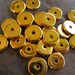 Shop Sale..5 GOLD Greek Ceramic Beads - 13mm Round Washer Spacer Disks