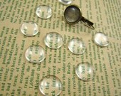 100pcs 12mm Glass Transparent Clear Round Cabochon Cameo Cover Cabs BCG001