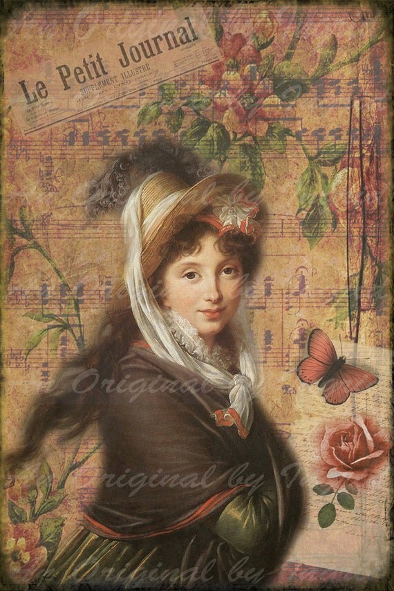 Le Petit Journal Digital Collage Greeting Card (Suitable for Framing)