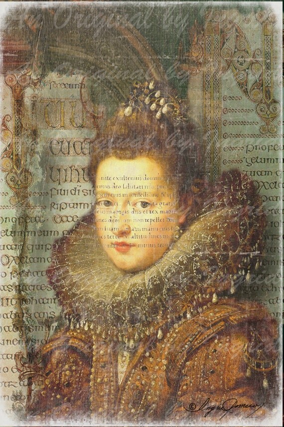 Elizabethan Queen Postcard Set of 4 (Suitable for Framing)