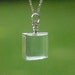 Square Sterling Silver and Double Sided Antiqued Glass Locket
