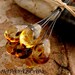 HONEYCOMB GUNMETAL DROP Head Pins - Set of 6 Handmade Lampwork Head Pins