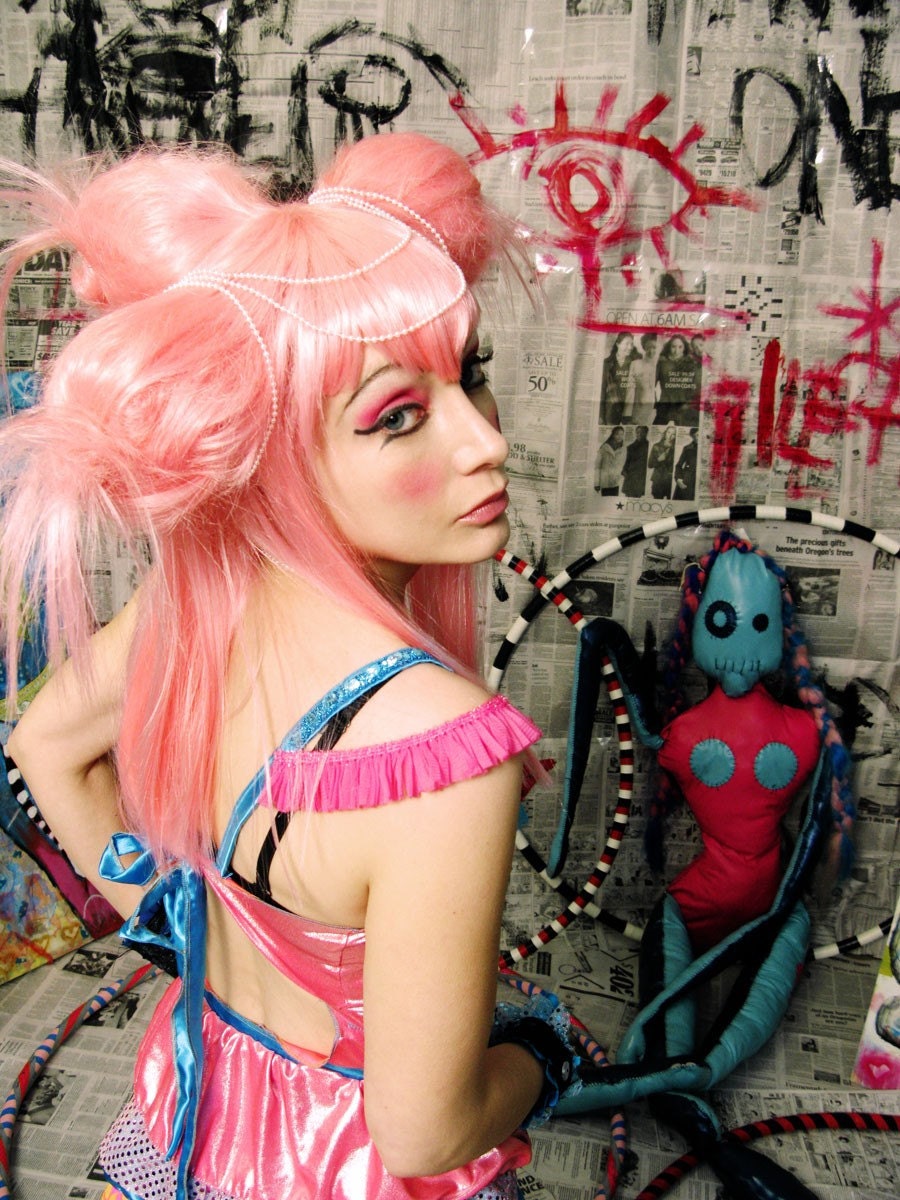 Halloween Wig French Pink Fortune Teller victorian by Hair Nurse Lana Guerra fancy bride hairstyle fun hair