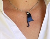 The Mini Black Cat Necklace,Pleksiglass Necklace,Lasercut Acrylic,Gifts Under 25