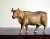 Vintage Cow Figurine, Plastic Animal, Toy Celluloid Cow, Made in United States