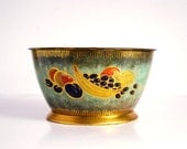 Vintage Box Candy Tin Storck Fruit Candy Western Germany Aqua Turquoise Orange