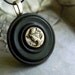Vintage Button Necklace Country Girl Silver Picture Button Black Eco Friendly Jewelry