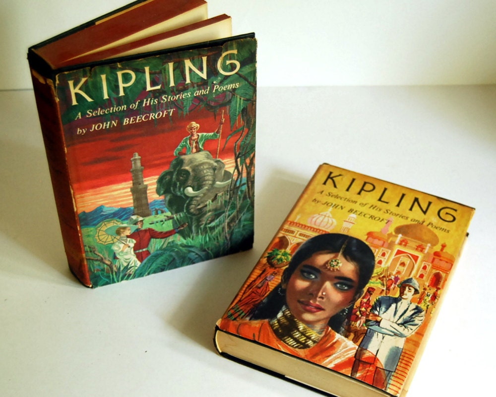 Vintage Books Rudyard Kipling 1956 Two Volume Set, Kipling A Selection of His Stories and Poems, by Beecroft