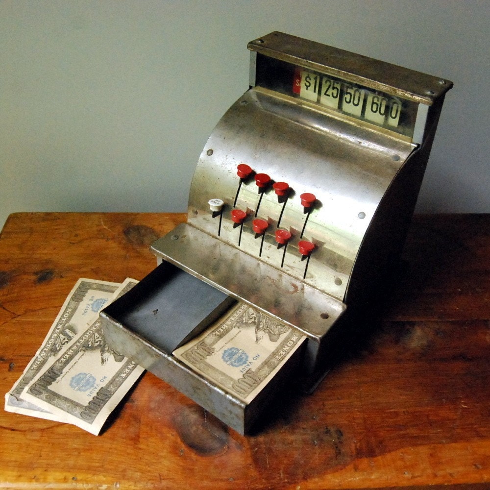 Vintage Toy Cash Register Kamkap Junior Merchant by CalloohCallay