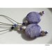Earrings Purple Dyed Turquoise Coin Beads Extra Long Kidney Wires Swarovski Crystals