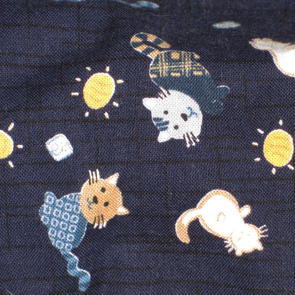 Quilted Bottom Bento Small Duffel Japanese Cats Kittens Design