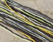 Silver Leaves Assortment Silk Cords 9 Strings Cording Strands Gray Green Black