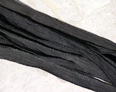 Black Hand Dyed Silk Ribbons Strings For Necklace Bracelet Wraps Jewelry