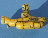 Beatles Yellow Submarine Glass Brooch