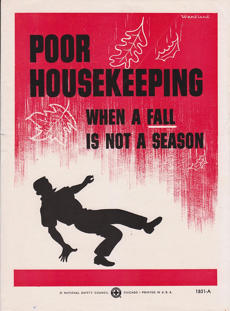 Vintage Workplace Safety Poster 1960s National Safety Council - Poor Housekeeping