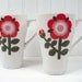 Vintage Tall Coffee Cups Viking Orange Flower Ceramic Made In Japan