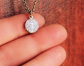 Teeny Tiny Glitter Charm Locket Necklace - Silver Single Edition - Sparkle and Bling Glitter Locket