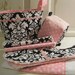 Sweet Athena Baby Girl Gift Basket---- Burp Cloth, Bib, Rattle Block, Wash Cloth Set and Fabric Basket