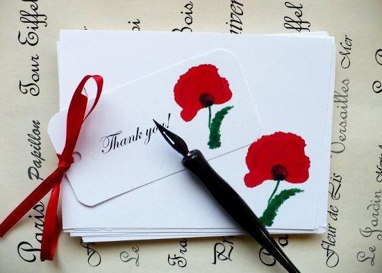 Red Poppy Gift Tags Escort Cards Place cards Wedding Favors Bridal Shower Party Favors Custom Personalized Blank Gift Tags Gift Bags Favors