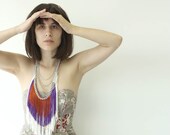 Maximum Fringe Necklace - White, Grape, Cinnamon