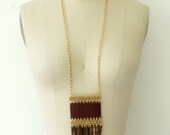 Coconut Spike and Leather Necklace - Burgundy & Cocoa