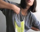 Fringe Necklace - White, Fluro, Grey and Silver