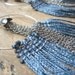Fringe Earrings - Short - Denim and Silver