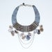 Battle Necklace - Taupe Leather, Grey Leather and Grey Agate