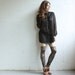 Psych Out Faux Thigh High Leggings - Black & Silver Lace - XS or M