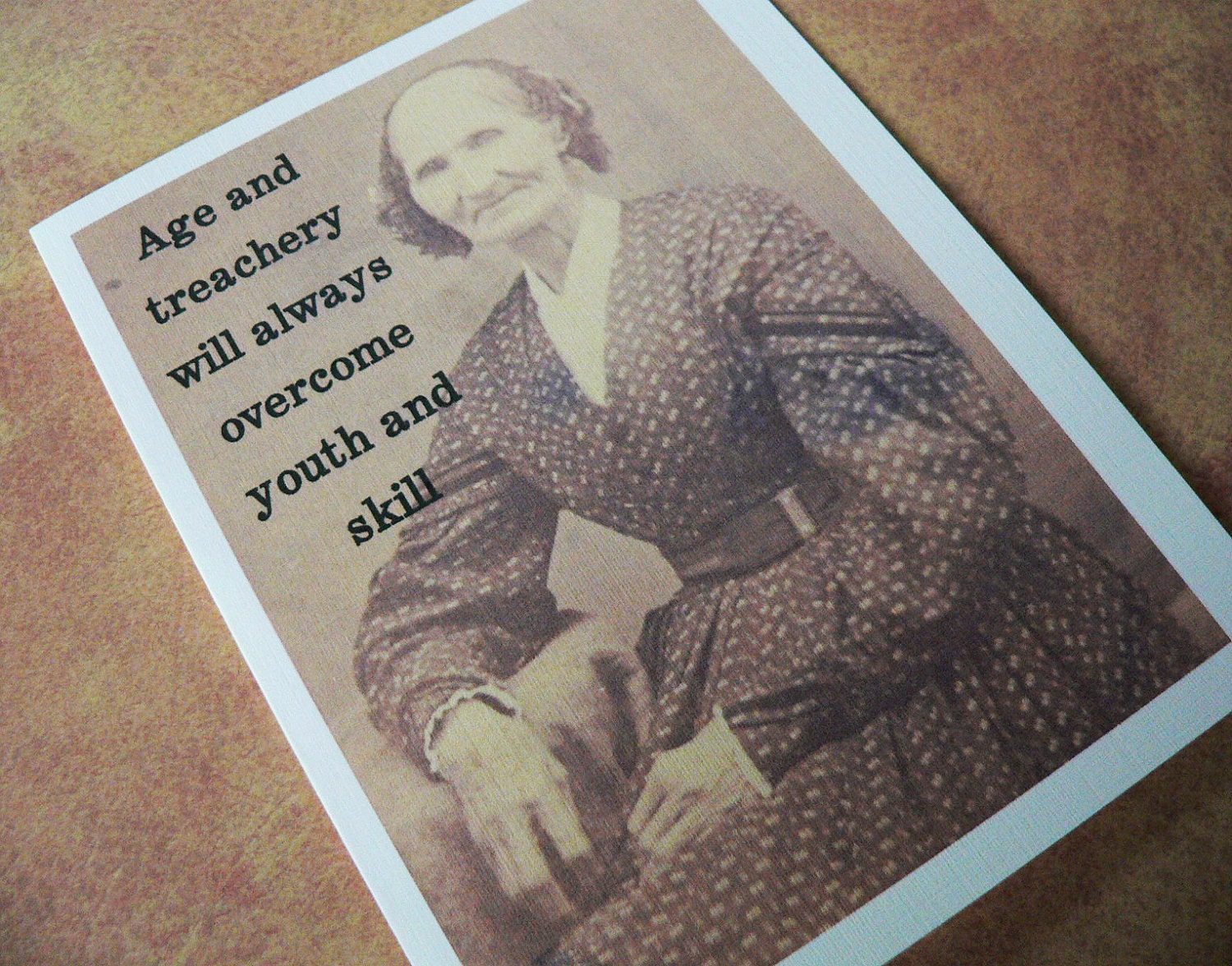 Age and treachery will always overcome youth and skill Notecard Blank inside