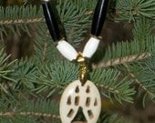 Season of the Wolf  Carved Bone Necklace Handmade Man Gifts Fathers Day Unisex Brother DragonflyRidge